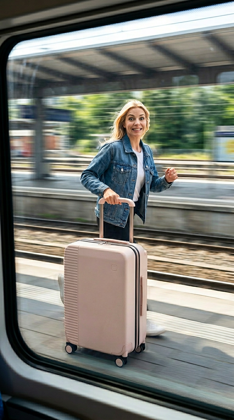 Running Character: Viral Social Media Humorous Luggage Sales Template
